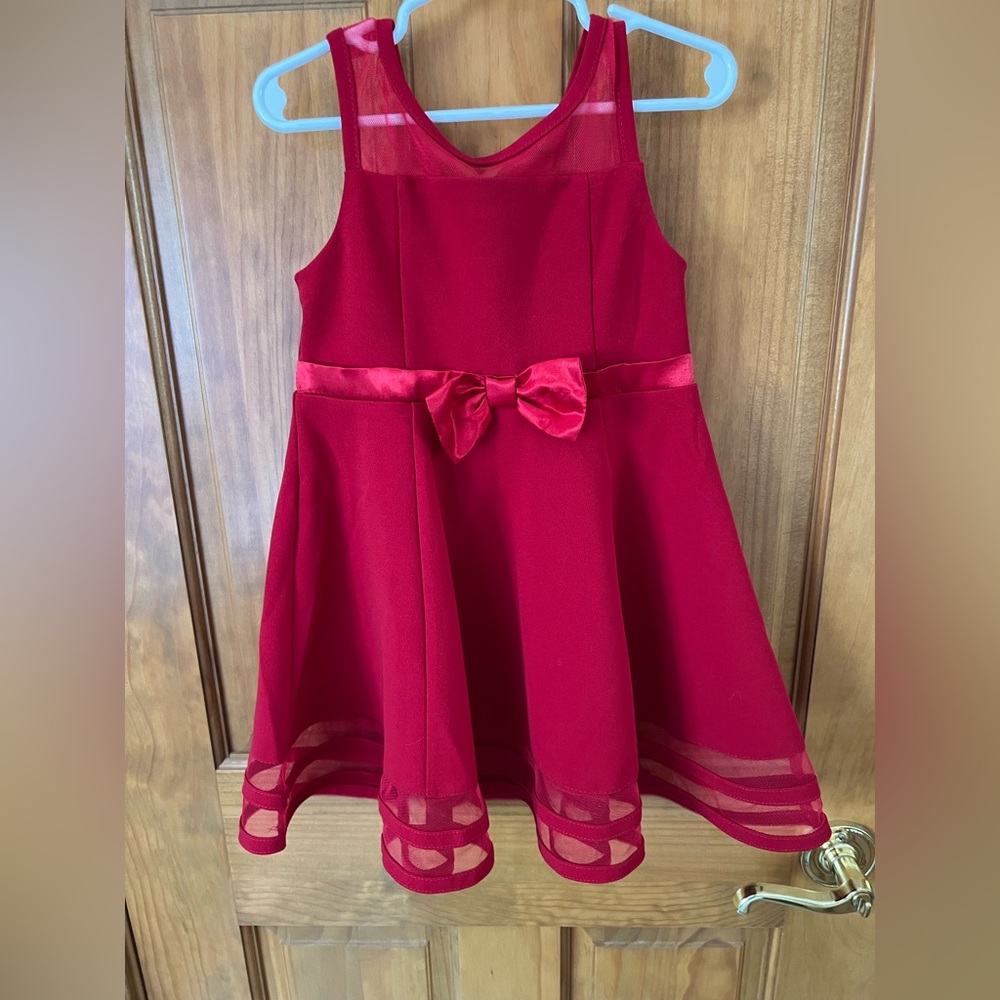Calvin Klein Red Kids Formal Dress with Bow